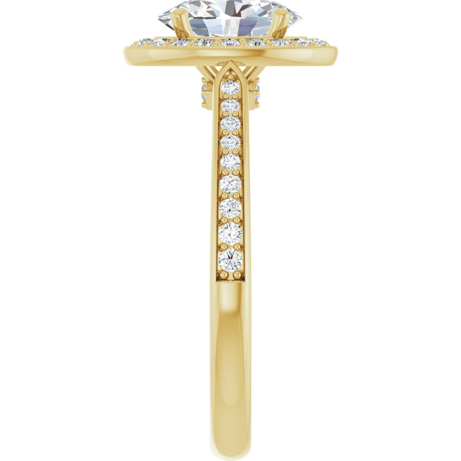 Oval Halo-Style Engagement Ring Semi-Mount - gallery - Series 123615