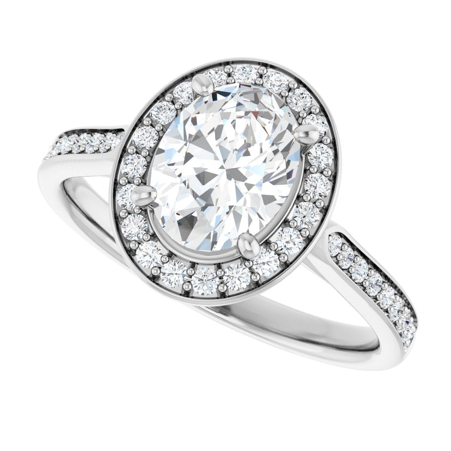 Oval Halo-Style Engagement Ring Semi-Mount - gallery - Series 123615