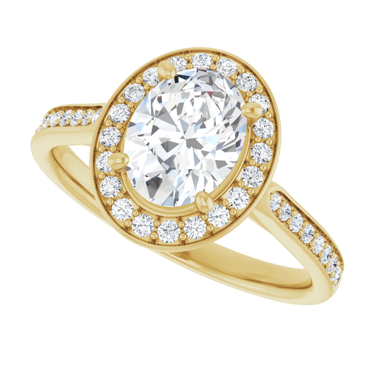 Oval Halo-Style Engagement Ring Semi-Mount - gallery - Series 123615