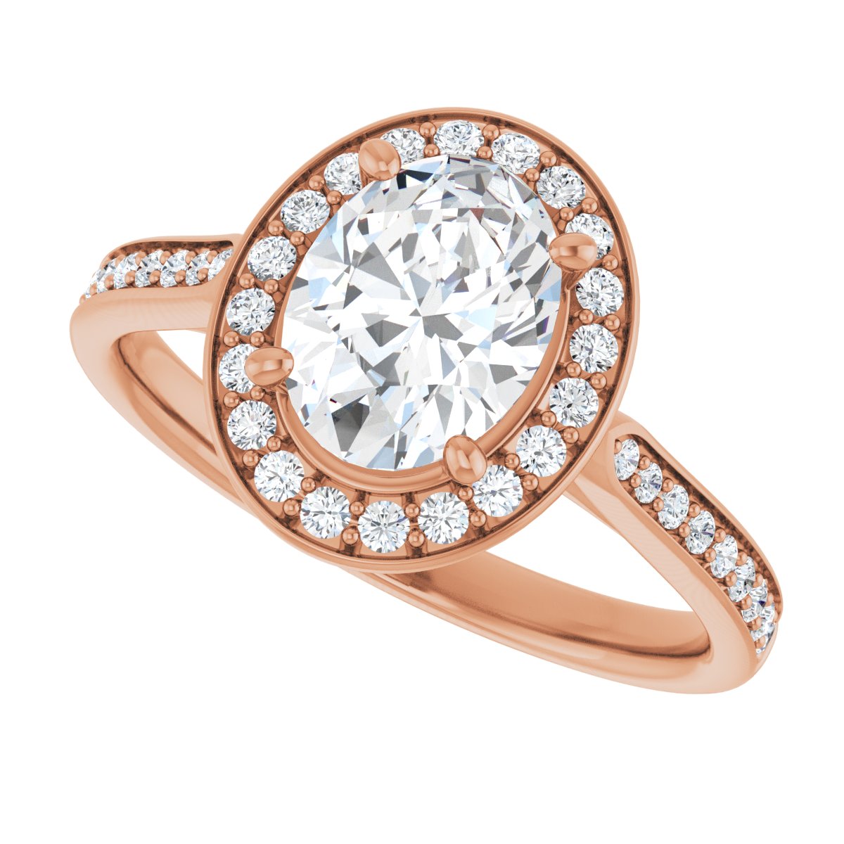 Oval Halo-Style Engagement Ring Semi-Mount - gallery - Series 123615