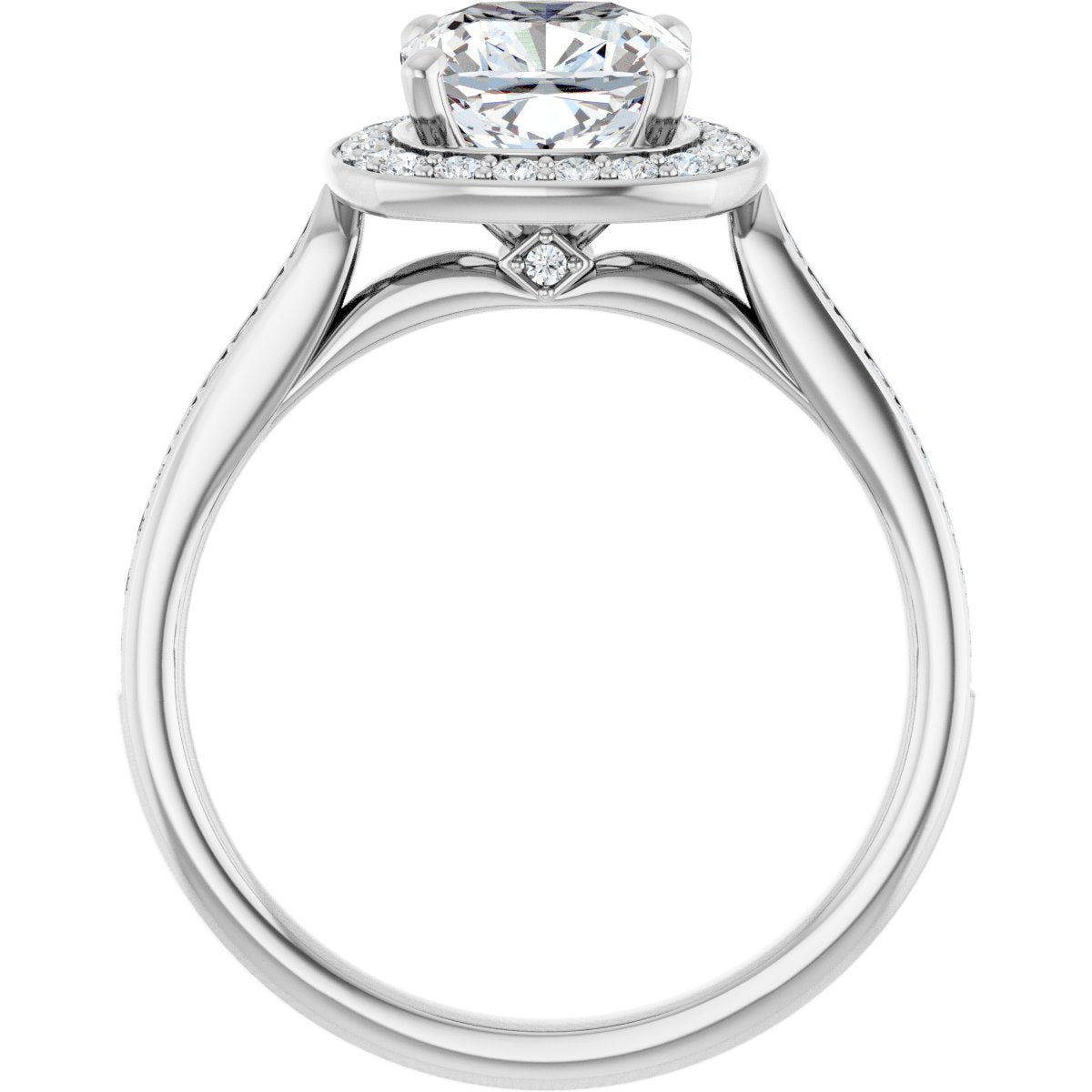 Cushion Halo-Style Engagement Ring Semi-Mount - gallery - Series 123615