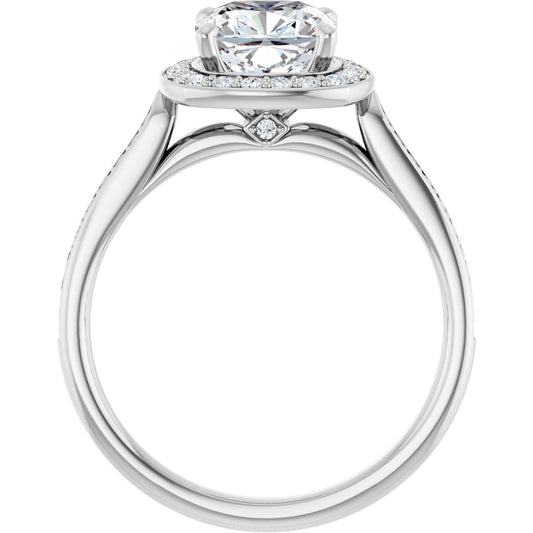 Cushion Halo-Style Engagement Ring Semi-Mount - gallery - Series 123615