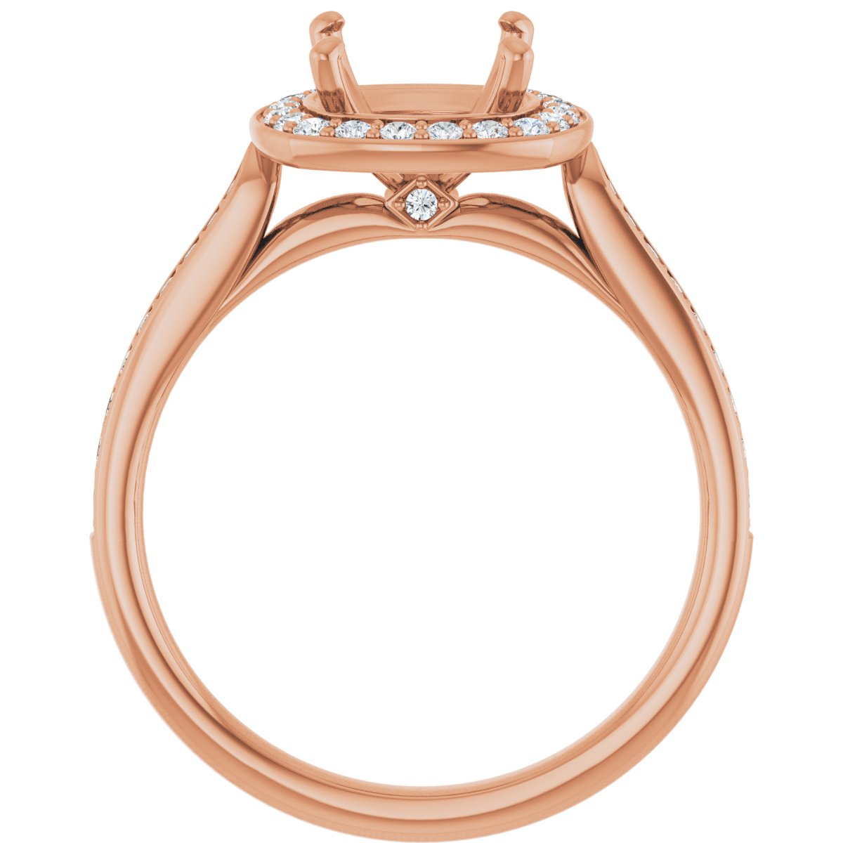 Cushion Halo-Style Engagement Ring Semi-Mount - gallery - Series 123615