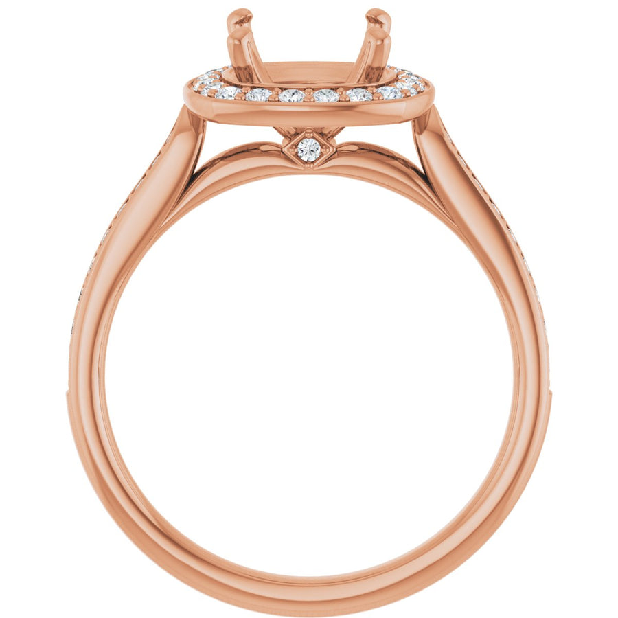 Cushion Halo-Style Engagement Ring Semi-Mount - gallery - Series 123615