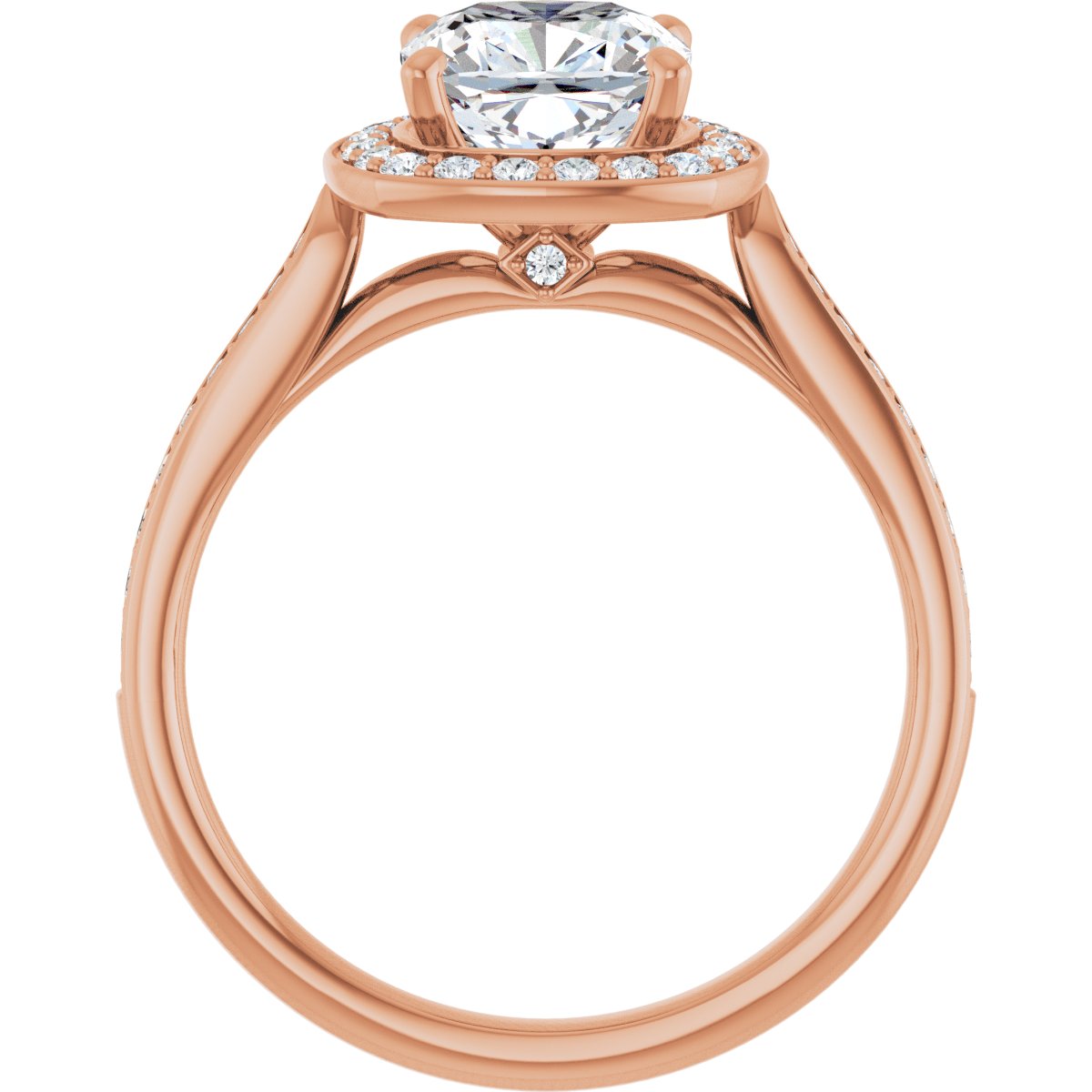 Cushion Halo-Style Engagement Ring Semi-Mount - gallery - Series 123615