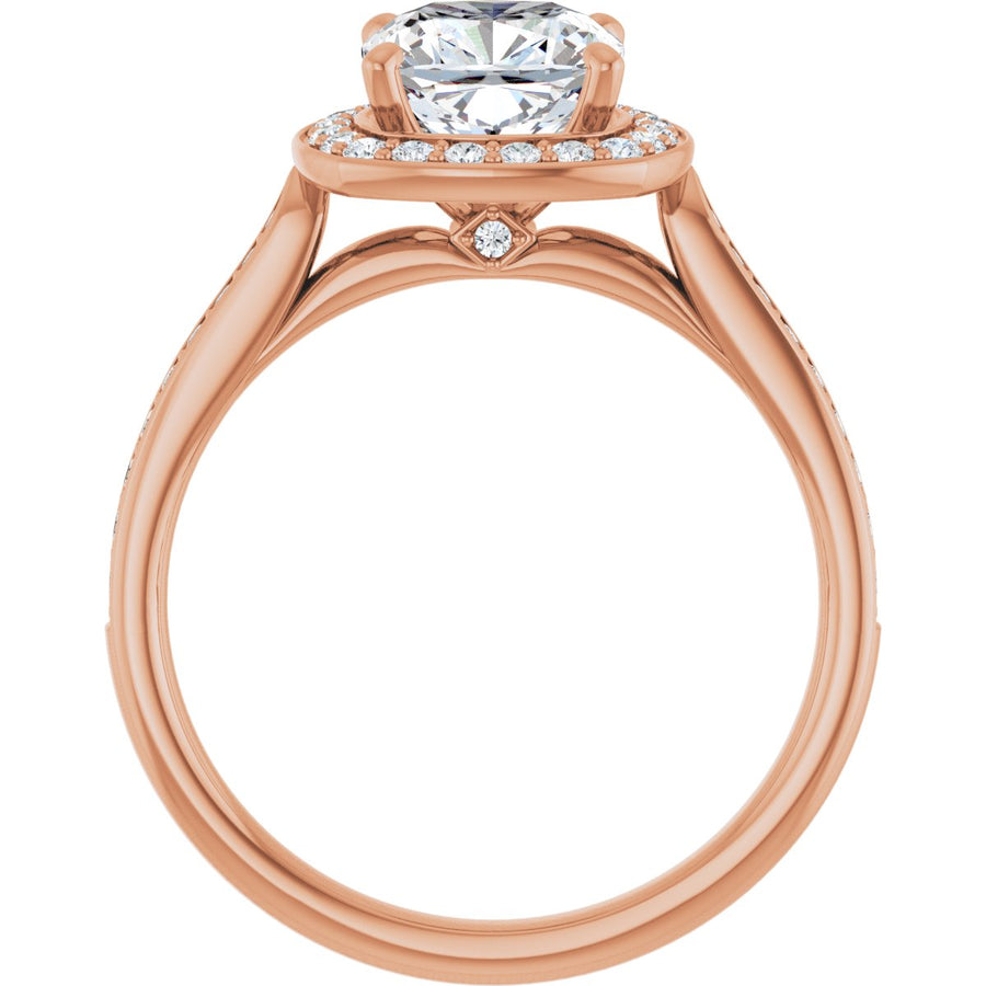 Cushion Halo-Style Engagement Ring Semi-Mount - gallery - Series 123615