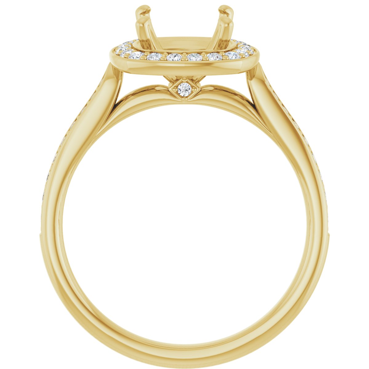 Cushion Halo-Style Engagement Ring Semi-Mount - gallery - Series 123615