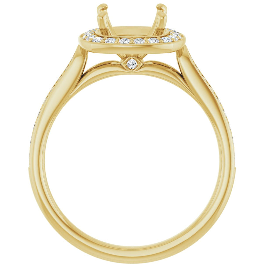 Cushion Halo-Style Engagement Ring Semi-Mount - gallery - Series 123615