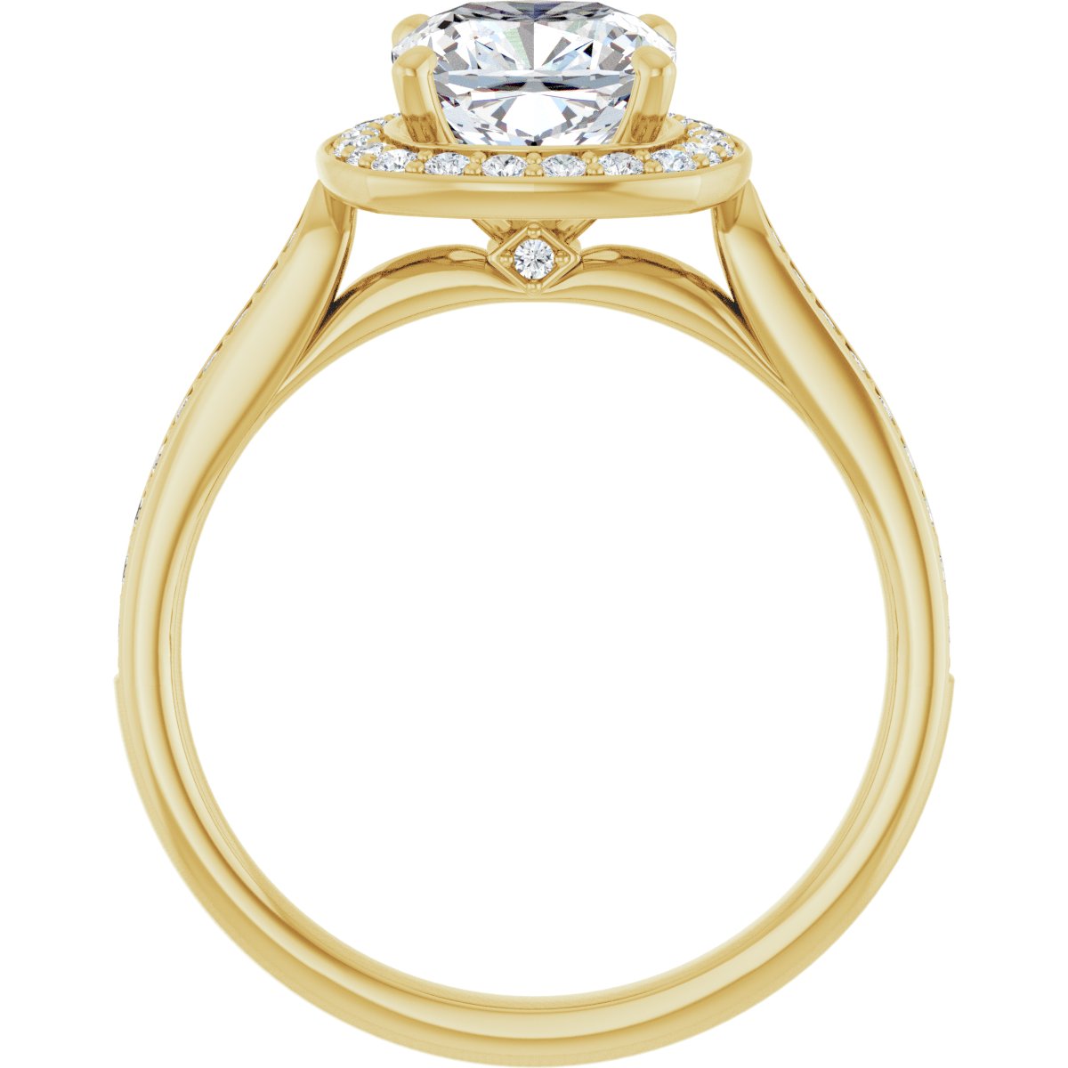 Cushion Halo-Style Engagement Ring Semi-Mount - gallery - Series 123615