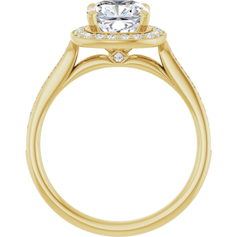 Cushion Halo-Style Engagement Ring Semi-Mount - gallery - Series 123615
