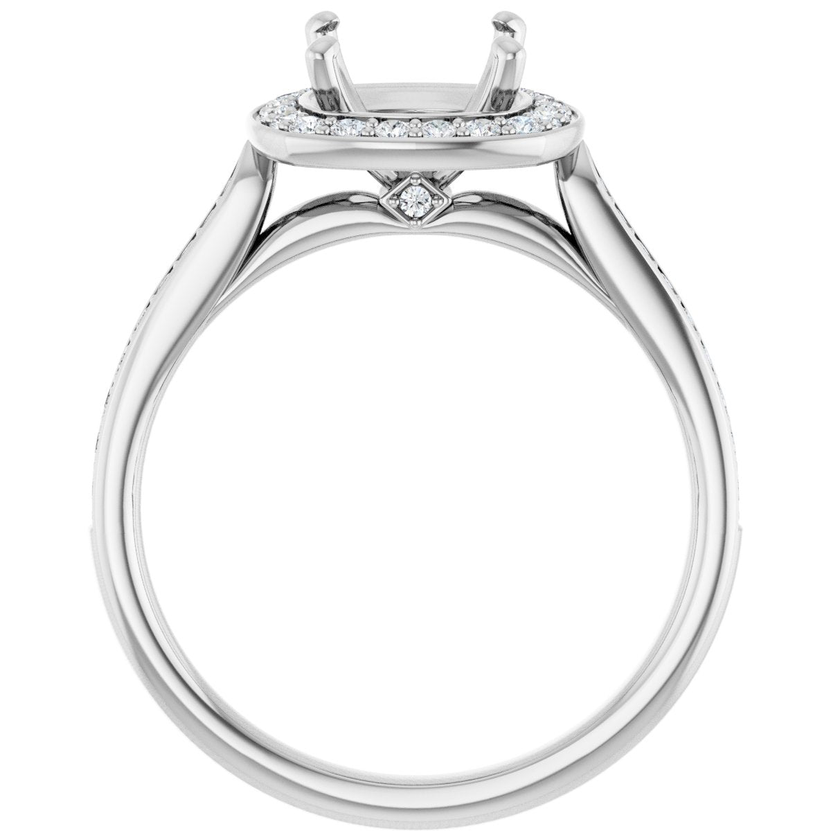 Cushion Halo-Style Engagement Ring Semi-Mount - gallery - Series 123615