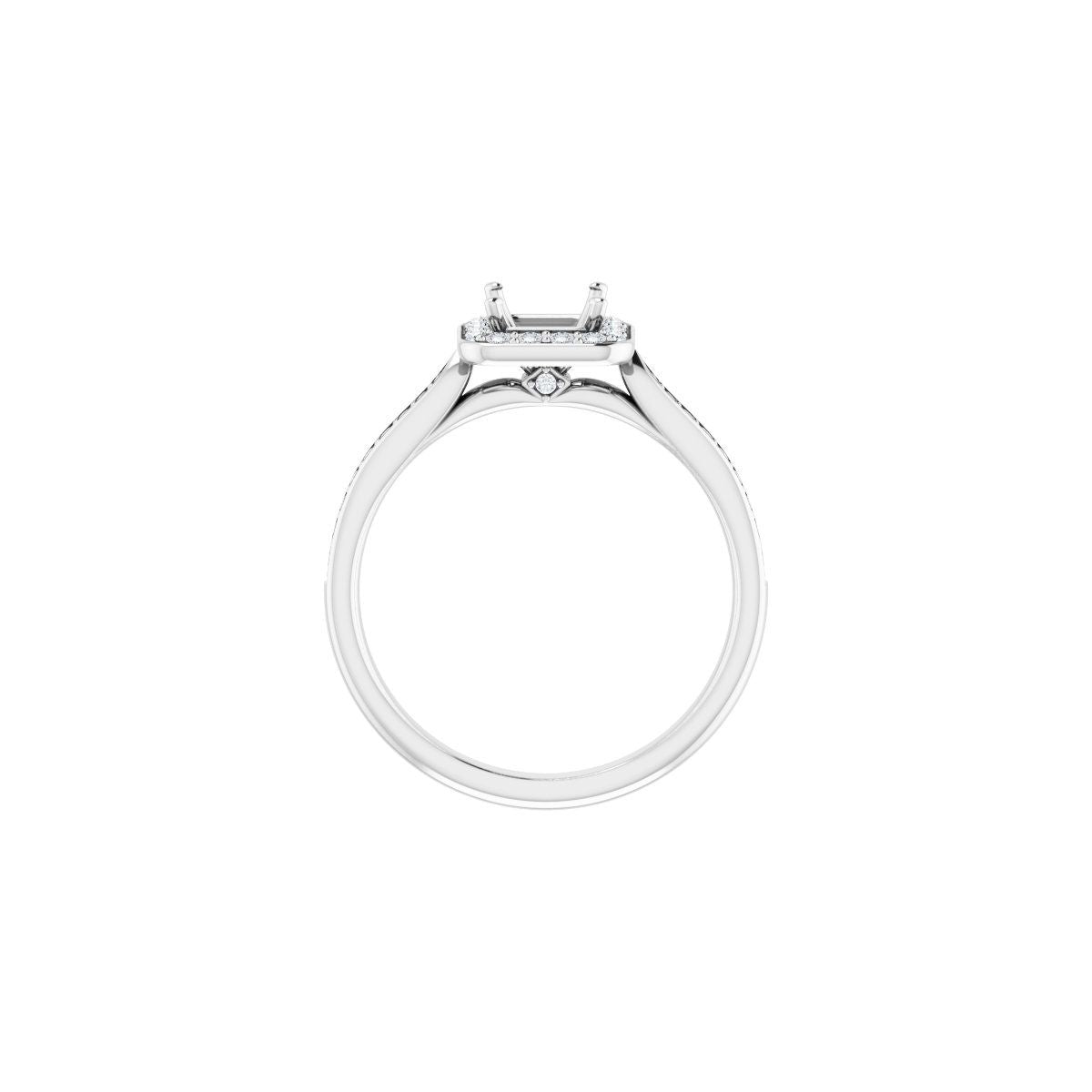 Square Halo-Style Engagement Ring Semi-Mount - gallery - Series 123615