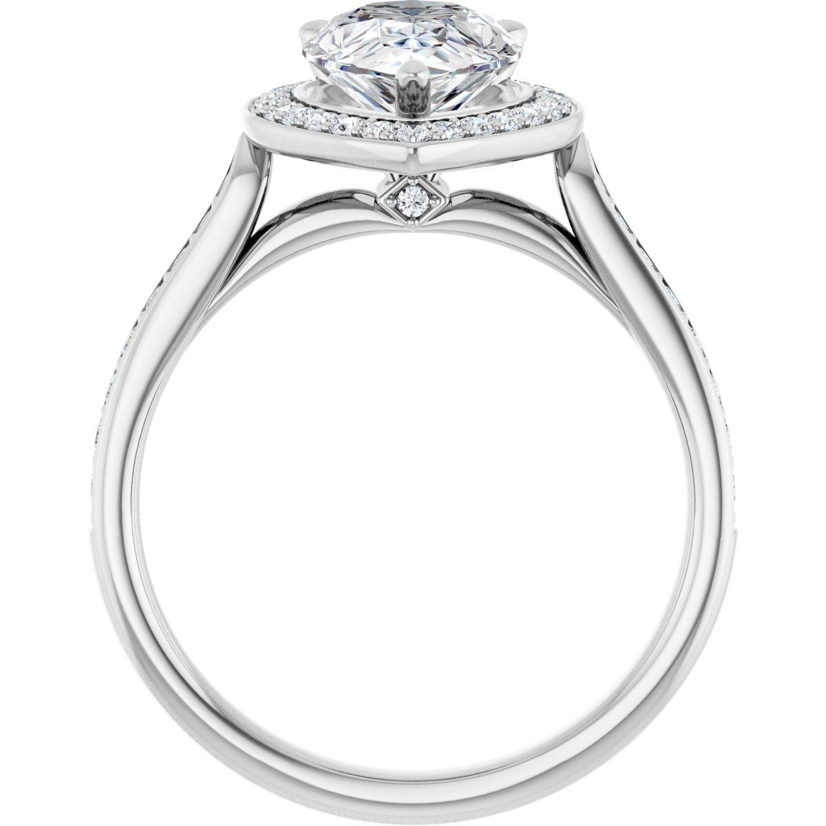 Pear Halo-Style Engagement Ring Semi-Mount - gallery - Series 123615
