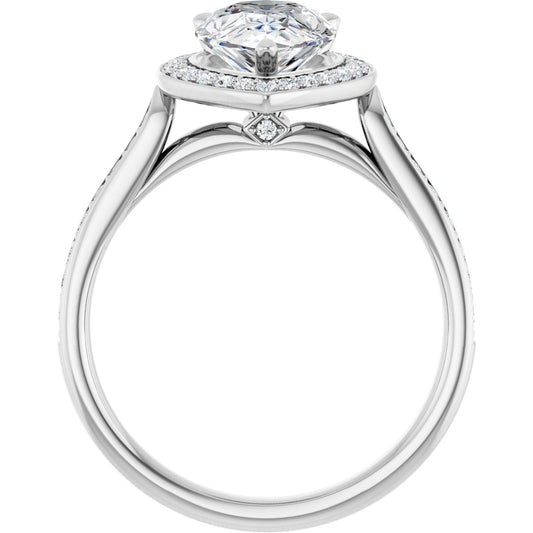 Pear Halo-Style Engagement Ring Semi-Mount - gallery - Series 123615