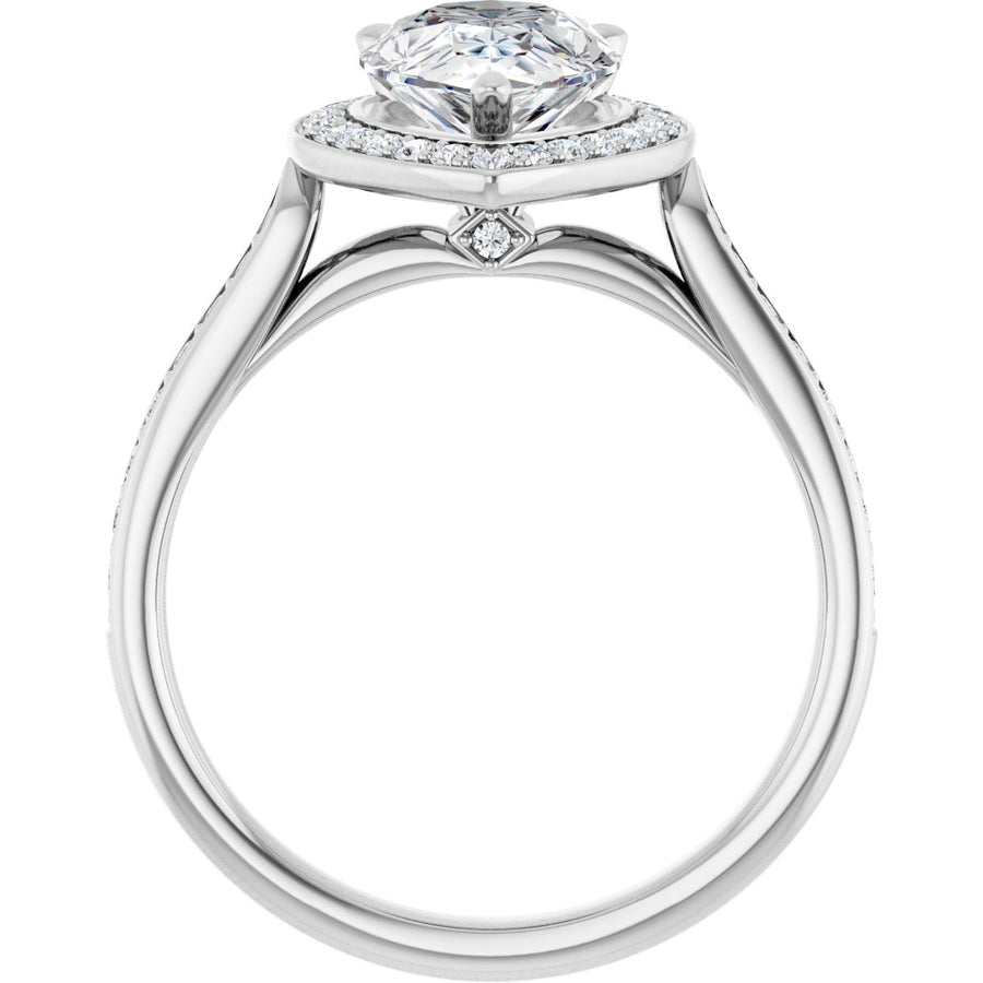 Pear Halo-Style Engagement Ring Semi-Mount - gallery - Series 123615