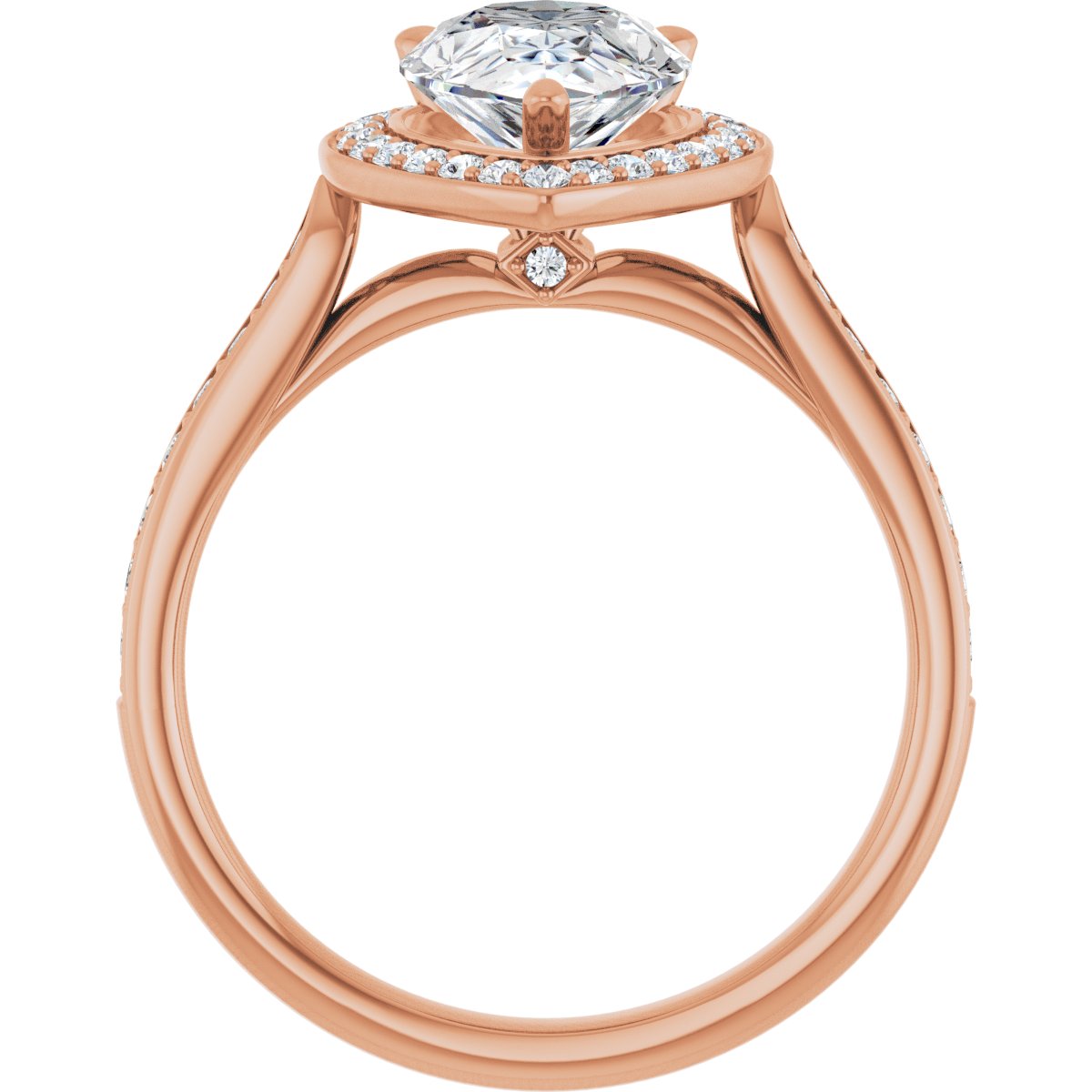 Pear Halo-Style Engagement Ring Semi-Mount - gallery - Series 123615