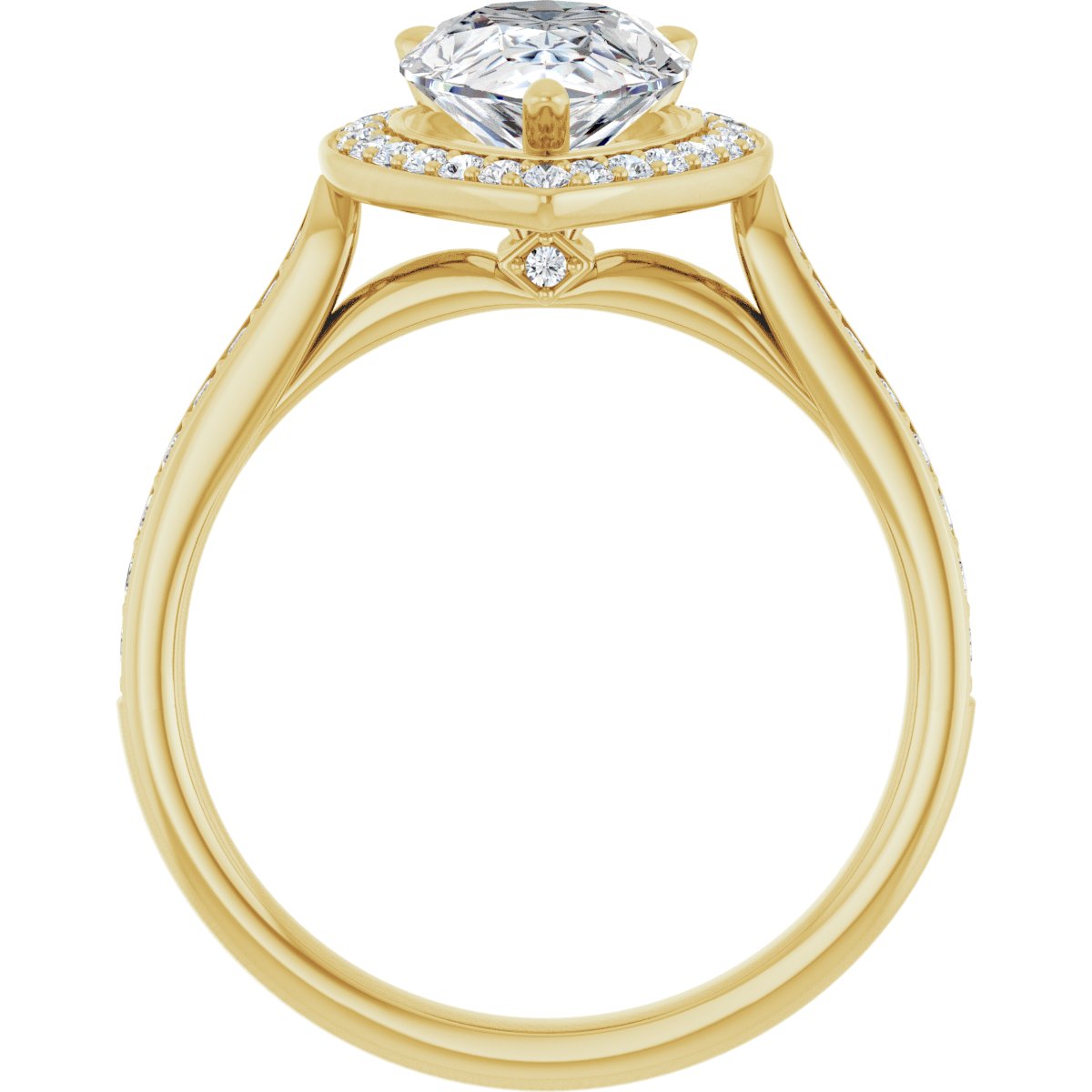 Pear Halo-Style Engagement Ring Semi-Mount - gallery - Series 123615