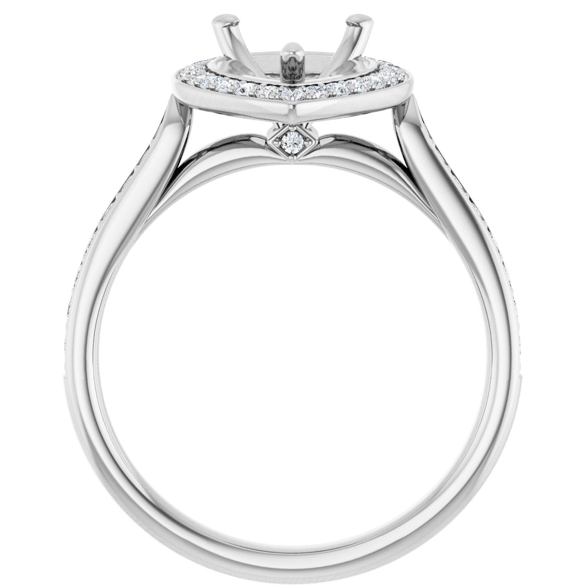 Pear Halo-Style Engagement Ring Semi-Mount - gallery - Series 123615