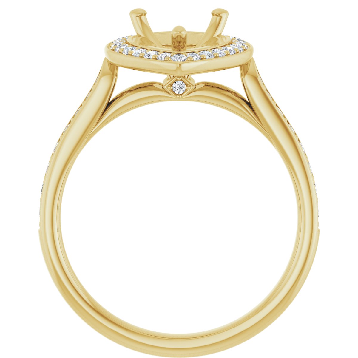 Pear Halo-Style Engagement Ring Semi-Mount - gallery - Series 123615