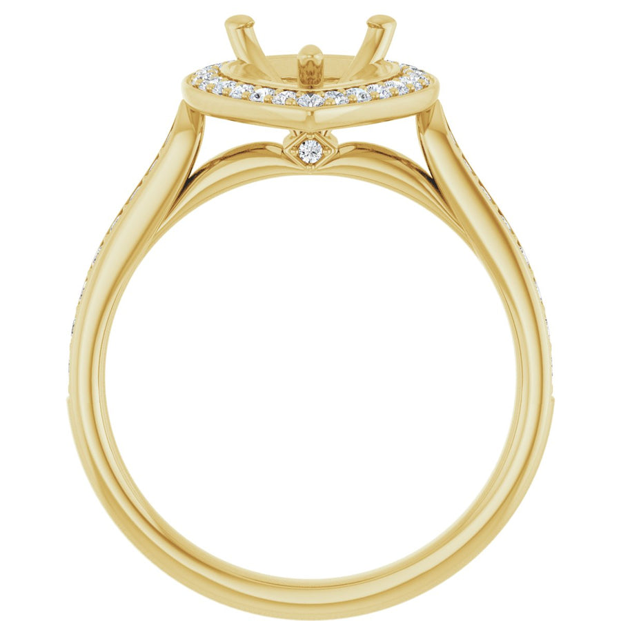Pear Halo-Style Engagement Ring Semi-Mount - gallery - Series 123615