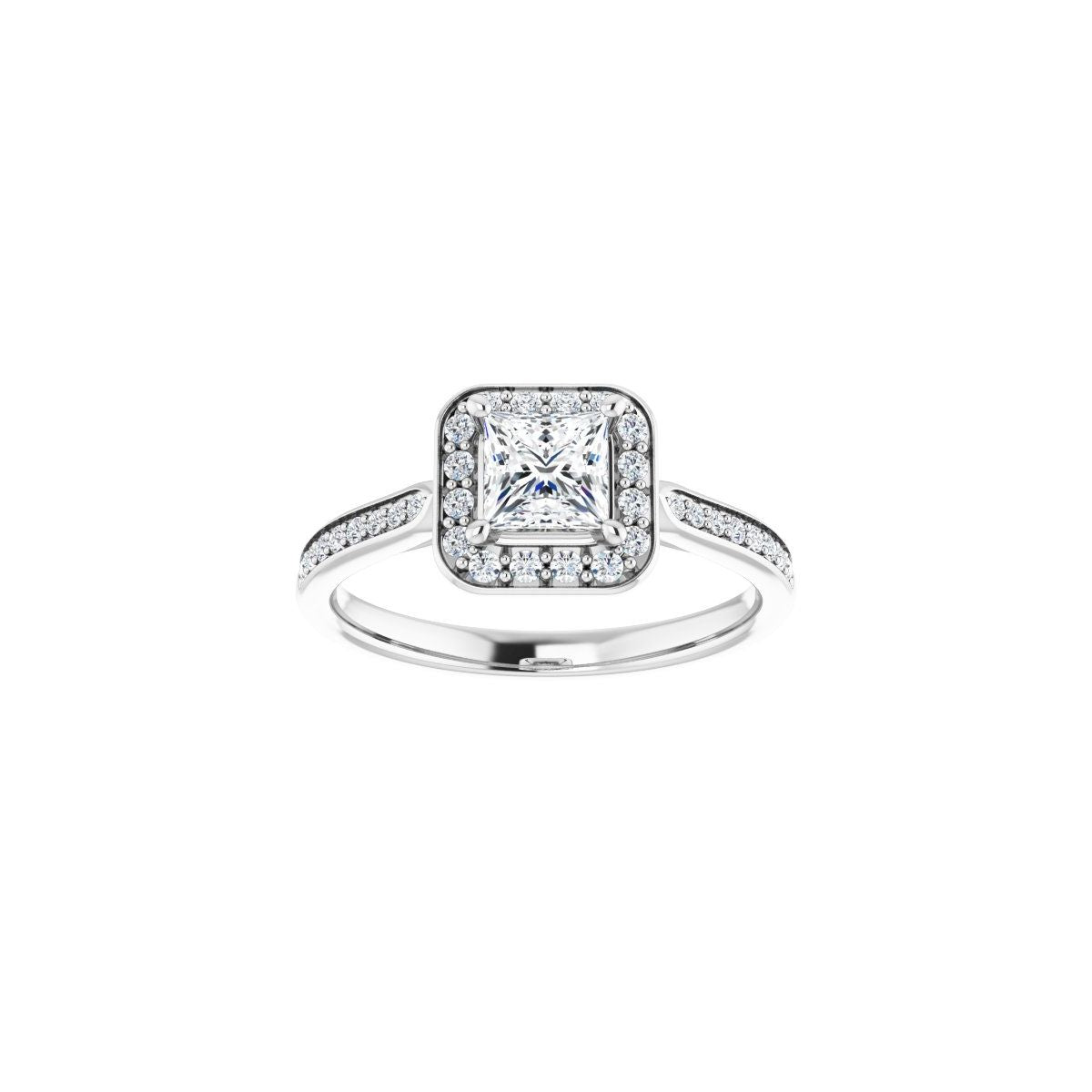 Square Halo-Style Engagement Ring Semi-Mount - gallery - Series 123615