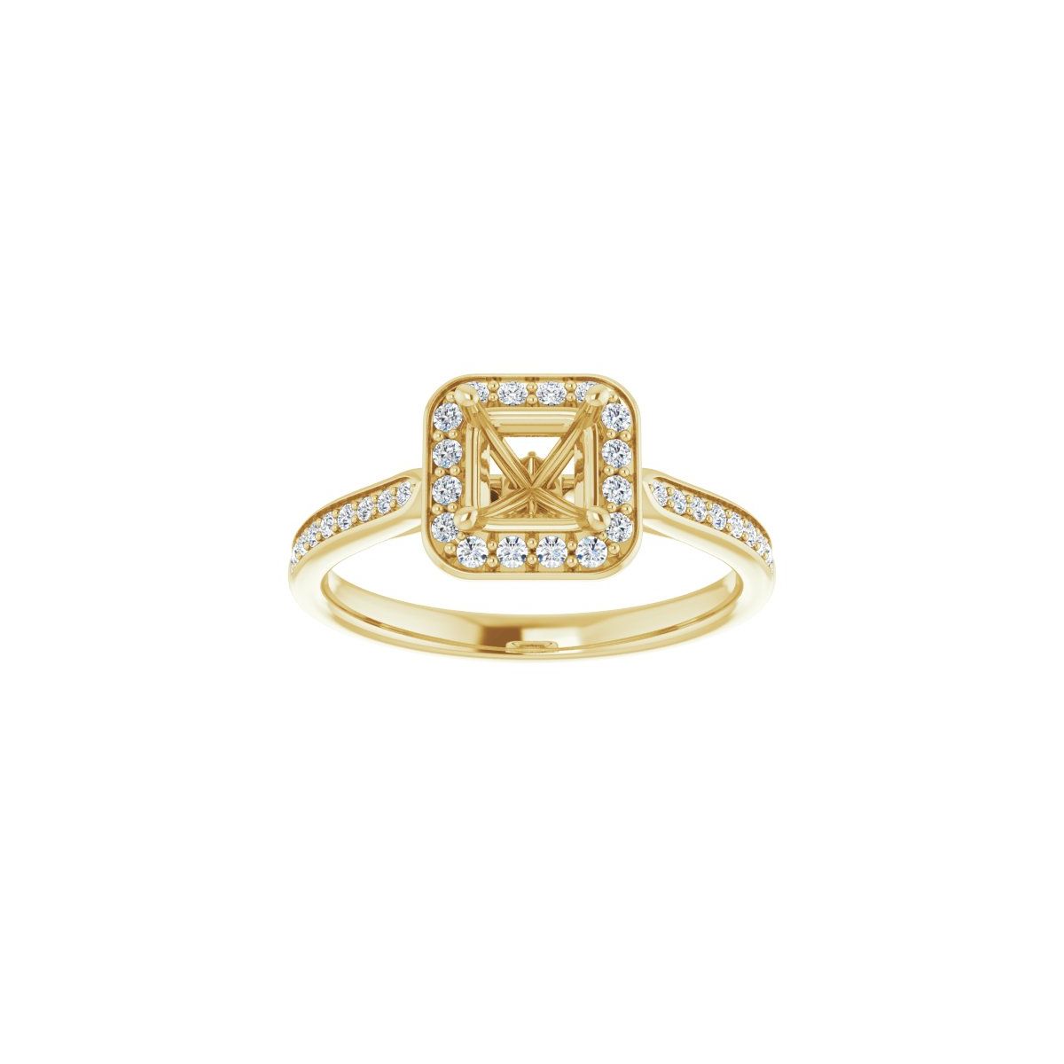 Square Halo-Style Engagement Ring Semi-Mount - gallery - Series 123615