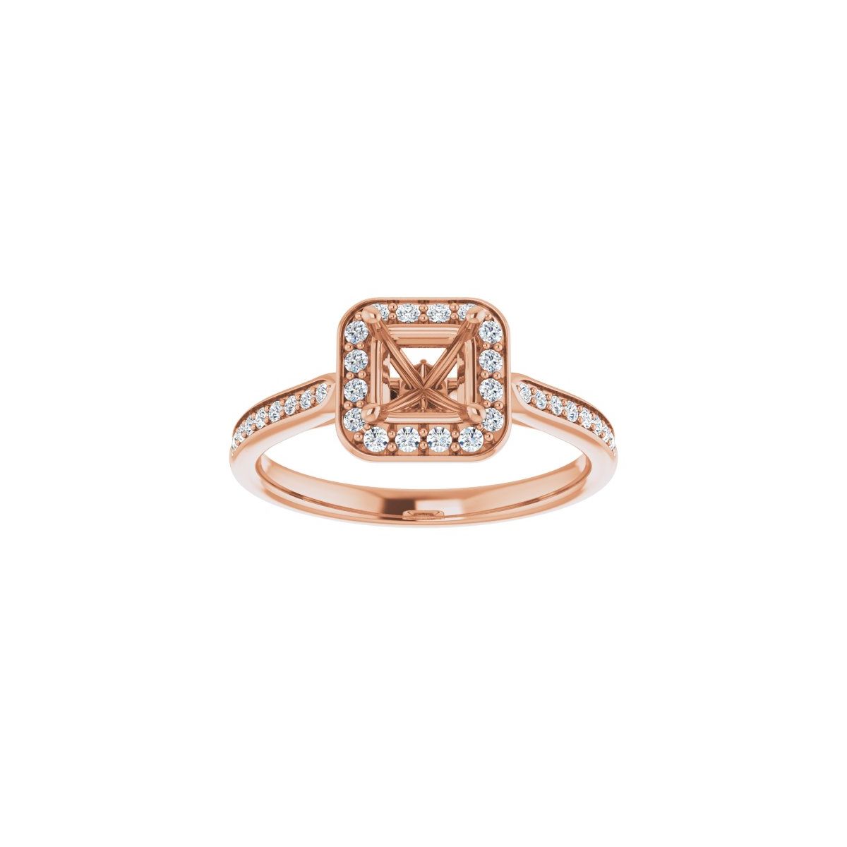Square Halo-Style Engagement Ring Semi-Mount - gallery - Series 123615