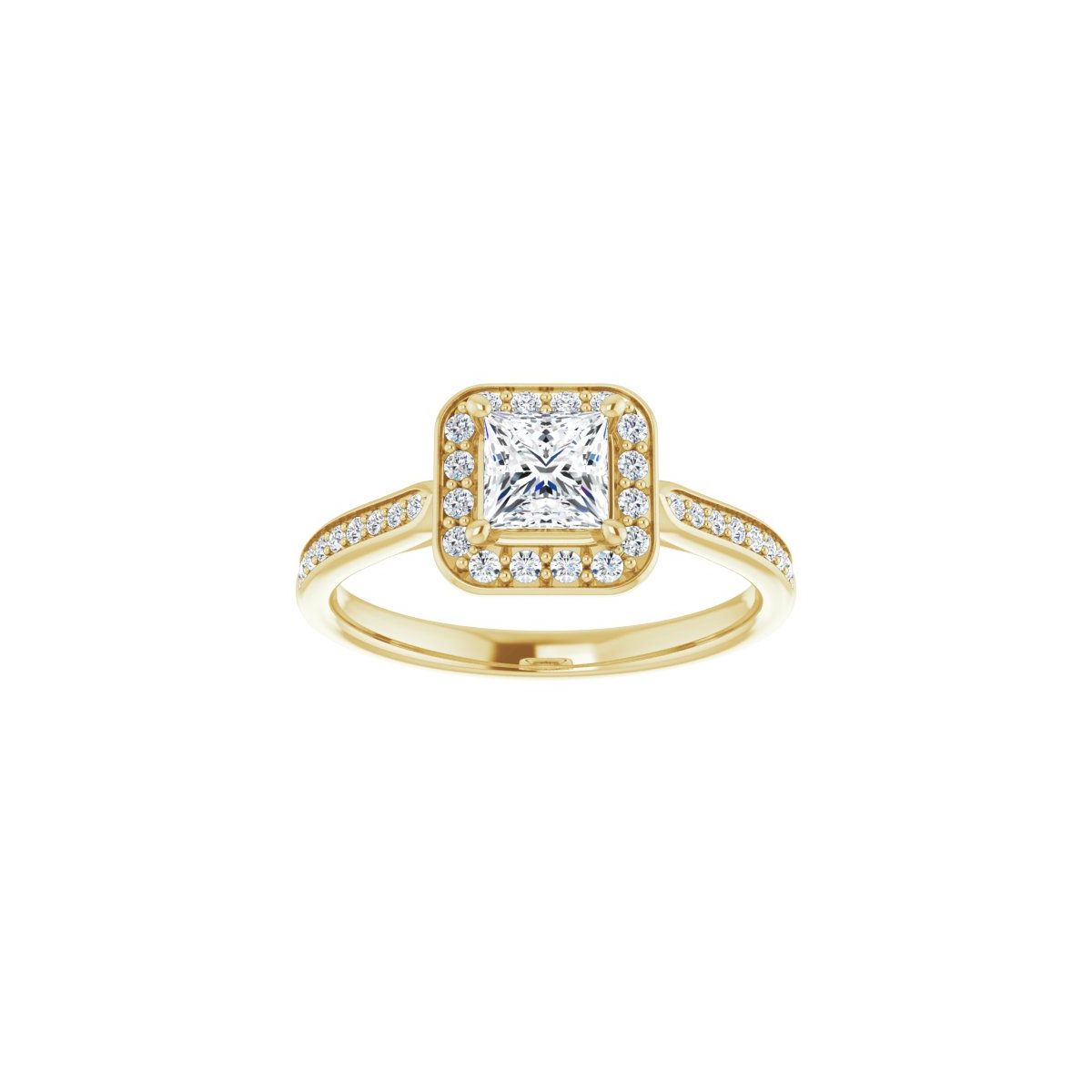 Square Halo-Style Engagement Ring Semi-Mount - gallery - Series 123615