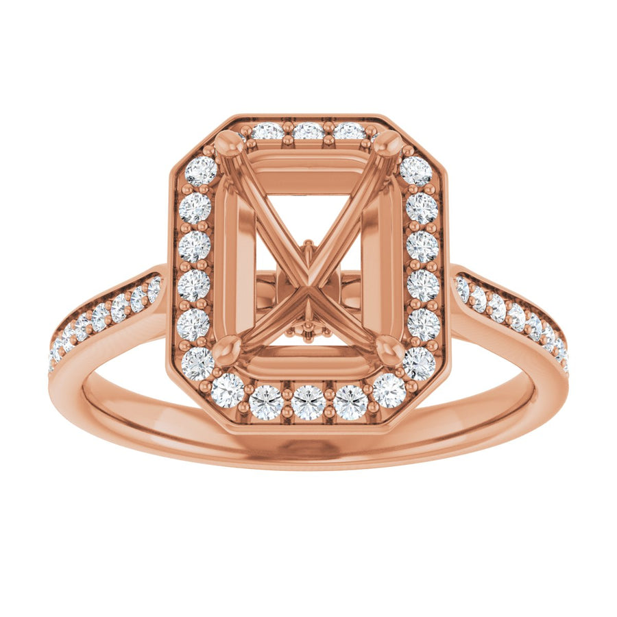 Emerald Halo-Style Engagement Ring Semi-Mount - gallery - Series 123615