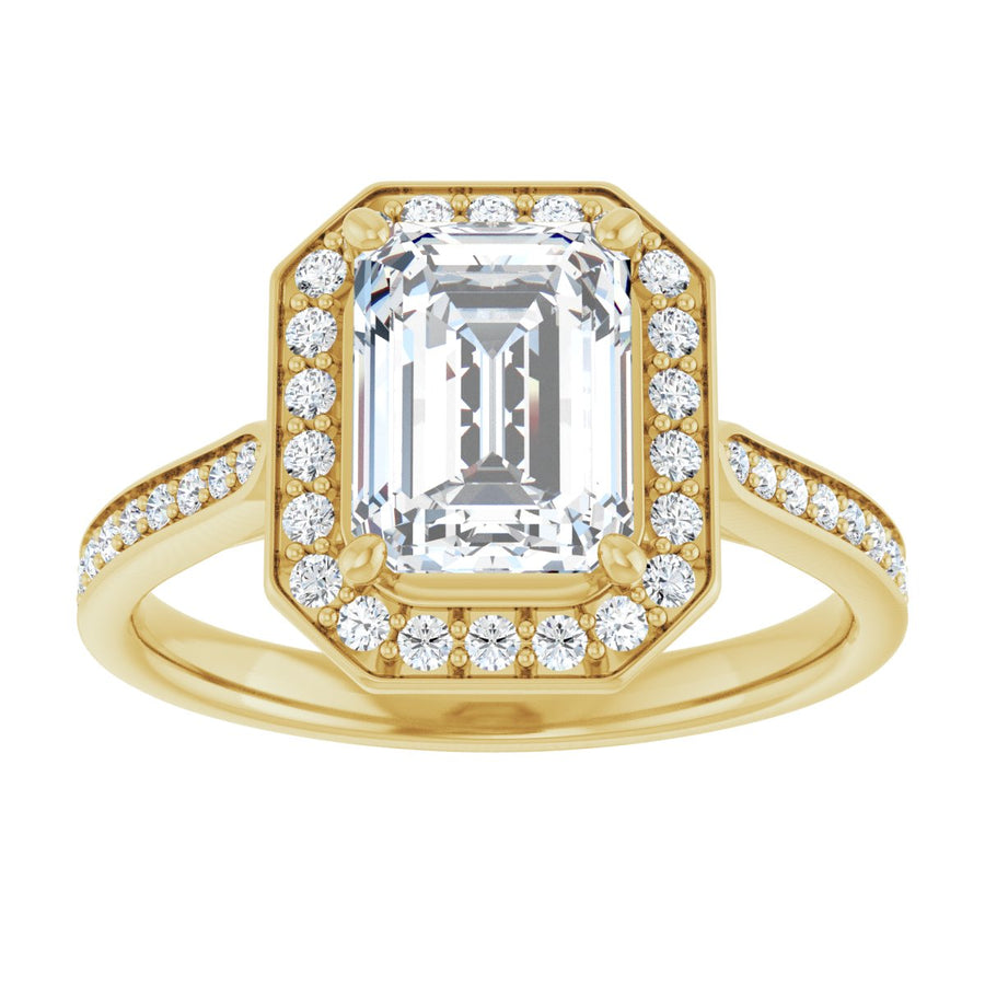 Emerald Halo-Style Engagement Ring Semi-Mount - gallery - Series 123615