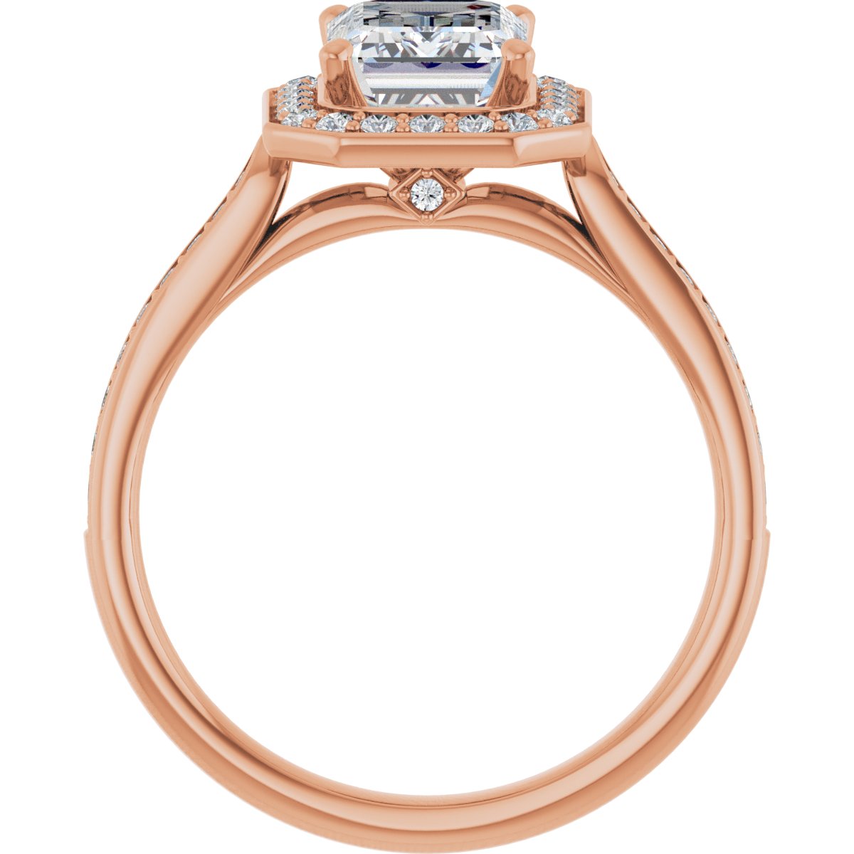 Emerald Halo-Style Engagement Ring Semi-Mount - gallery - Series 123615