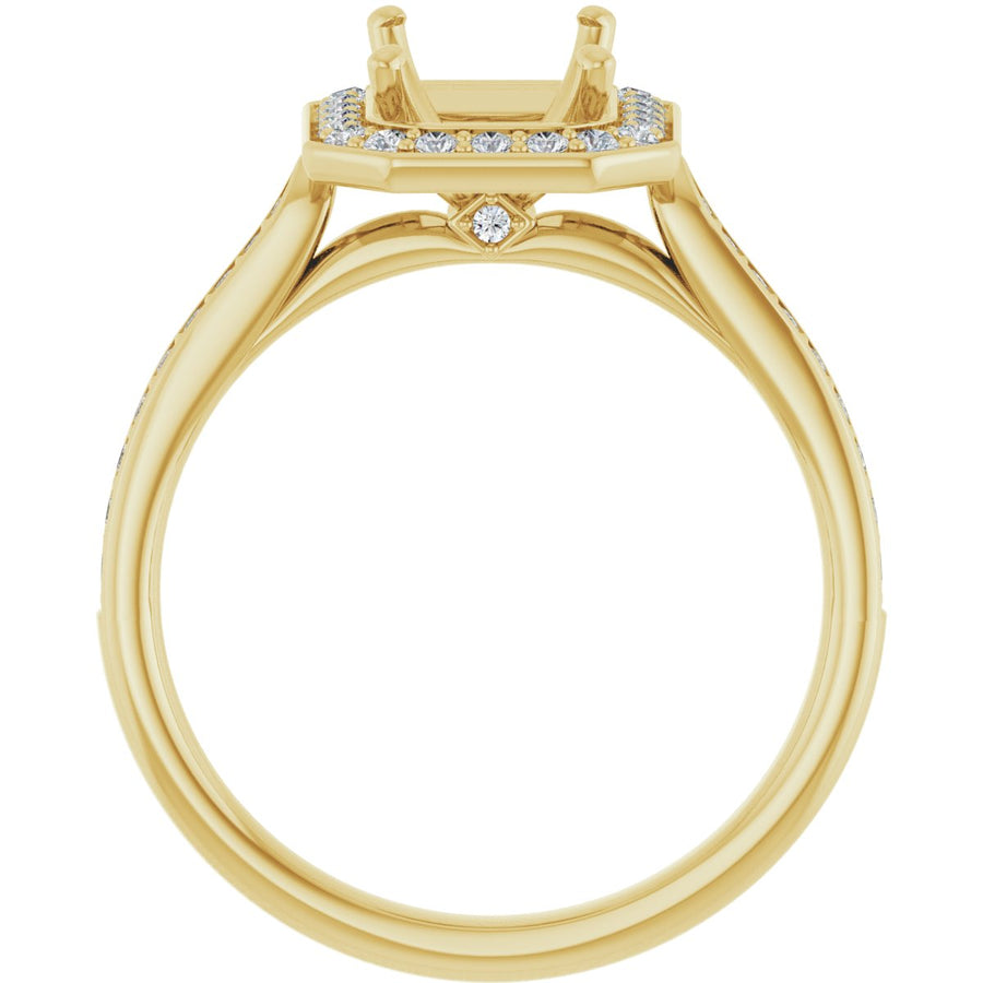 Emerald Halo-Style Engagement Ring Semi-Mount - gallery - Series 123615