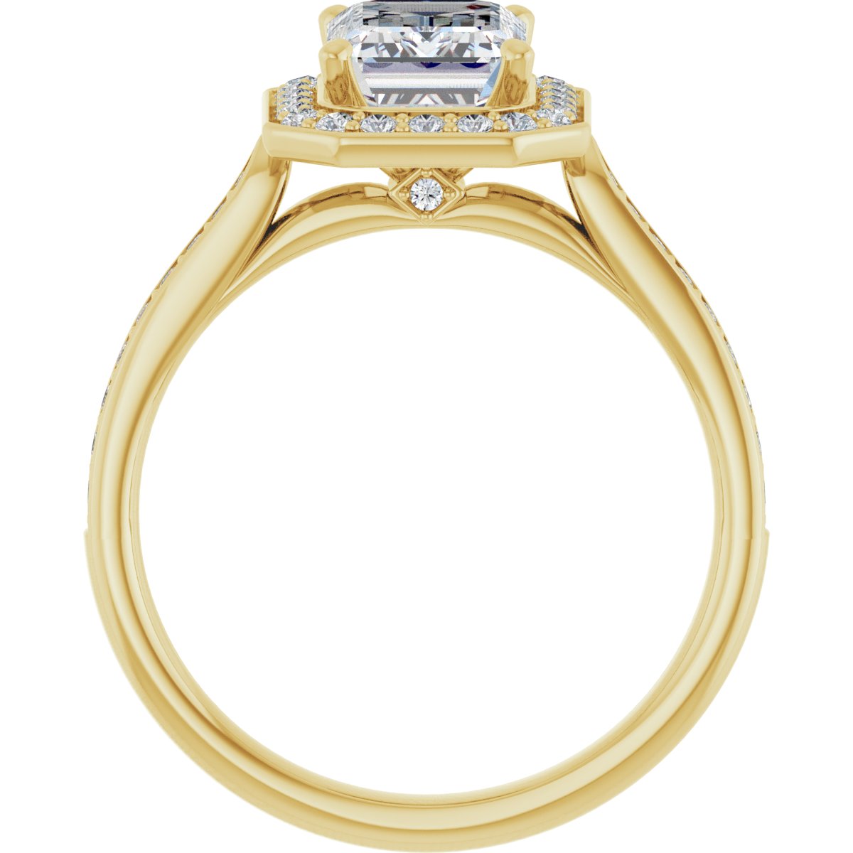 Emerald Halo-Style Engagement Ring Semi-Mount - gallery - Series 123615