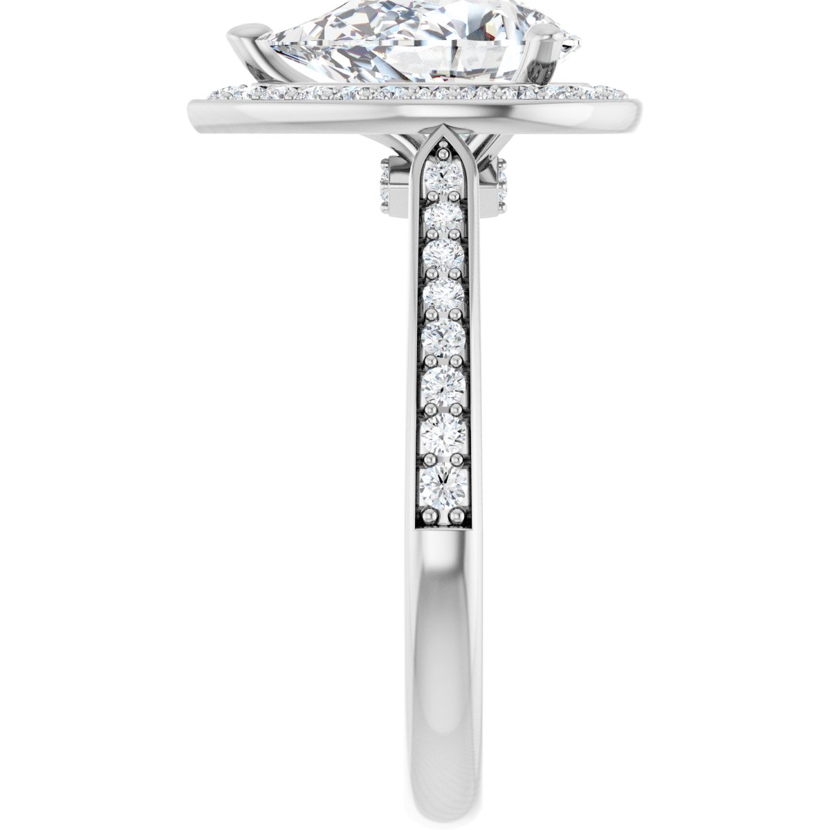 Pear Halo-Style Engagement Ring Semi-Mount - gallery - Series 123615