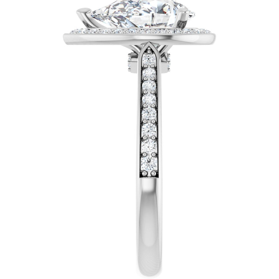 Pear Halo-Style Engagement Ring Semi-Mount - gallery - Series 123615