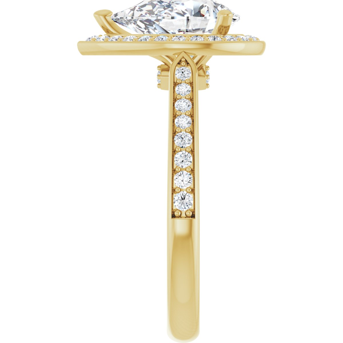 Pear Halo-Style Engagement Ring Semi-Mount - gallery - Series 123615