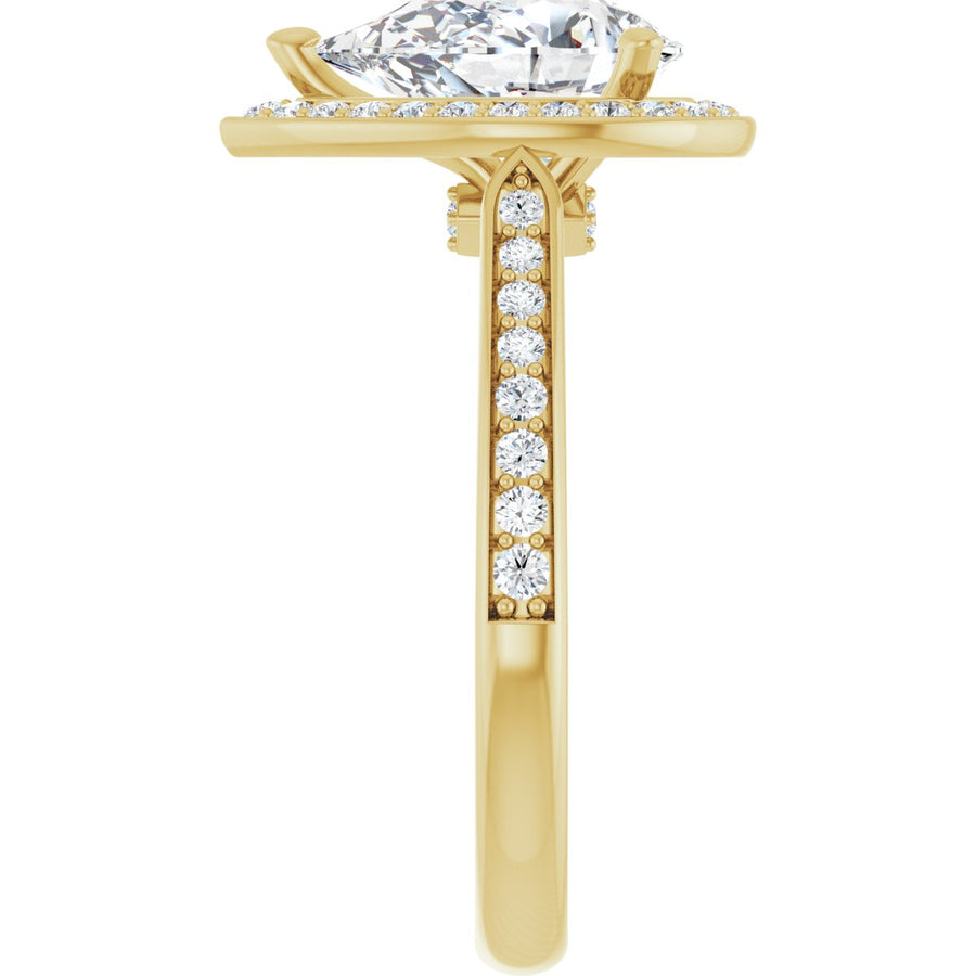 Pear Halo-Style Engagement Ring Semi-Mount - gallery - Series 123615