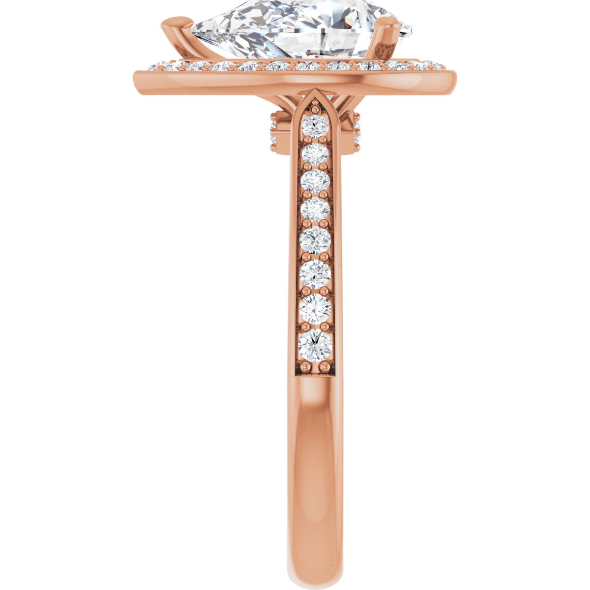 Pear Halo-Style Engagement Ring Semi-Mount - gallery - Series 123615