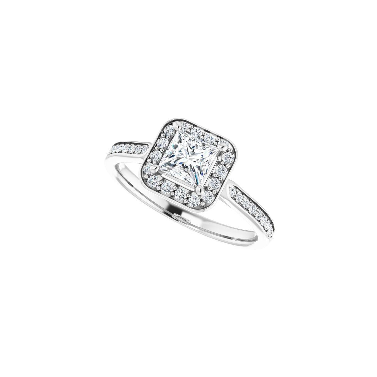 Square Halo-Style Engagement Ring Semi-Mount - gallery - Series 123615