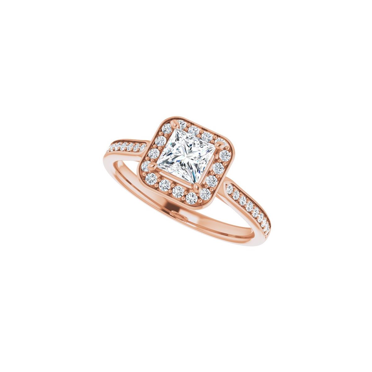 Square Halo-Style Engagement Ring Semi-Mount - gallery - Series 123615