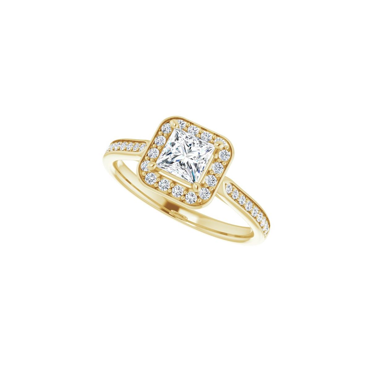 Square Halo-Style Engagement Ring Semi-Mount - gallery - Series 123615
