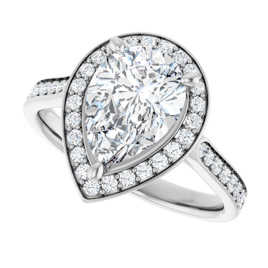 Pear Halo-Style Engagement Ring Semi-Mount - gallery - Series 123615