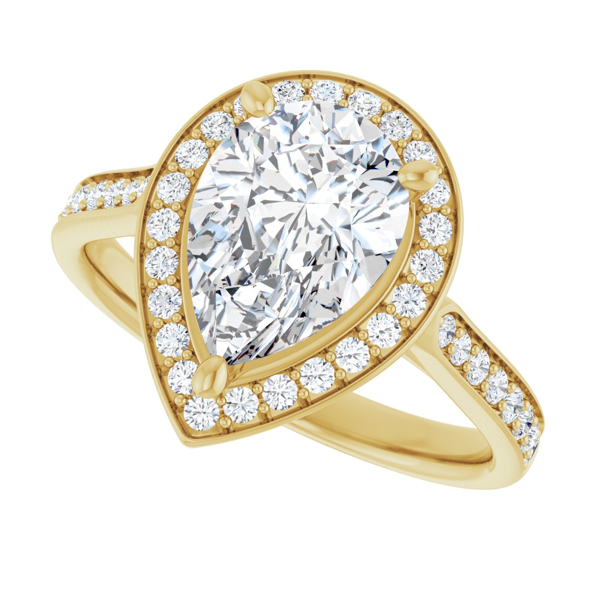 Pear Halo-Style Engagement Ring Semi-Mount - gallery - Series 123615