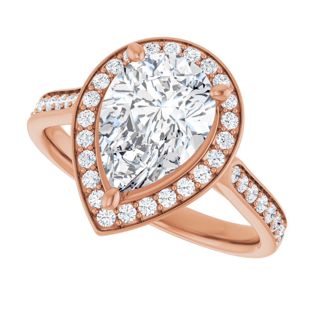 Pear Halo-Style Engagement Ring Semi-Mount - gallery - Series 123615