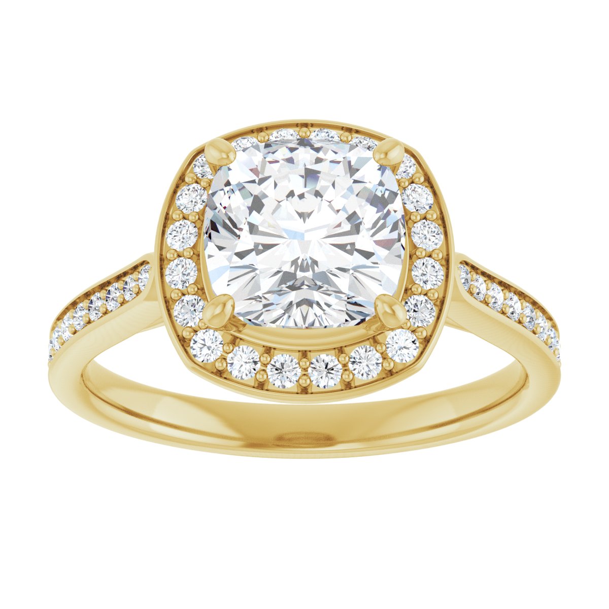 Cushion Halo-Style Engagement Ring Semi-Mount - gallery - Series 123615