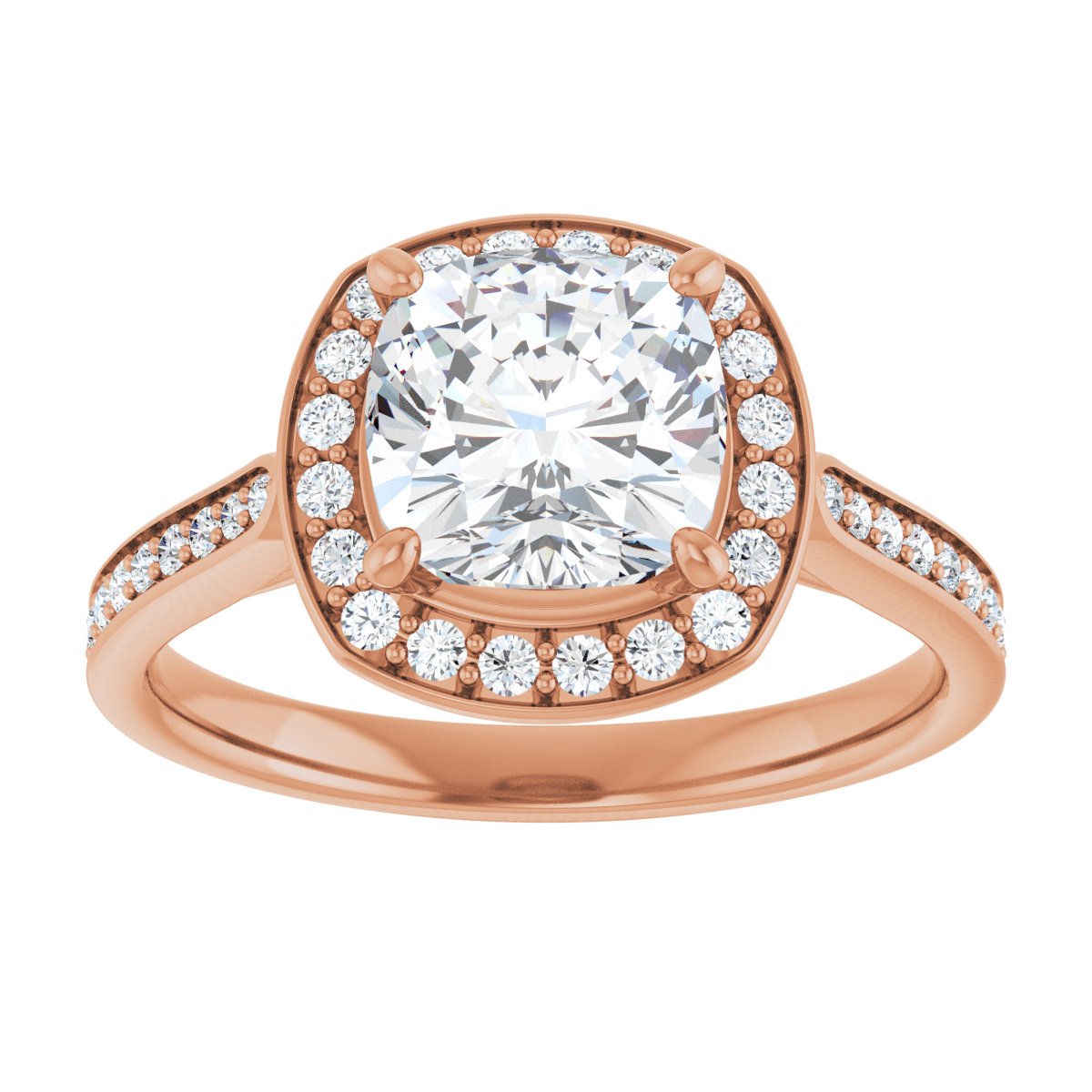 Cushion Halo-Style Engagement Ring Semi-Mount - gallery - Series 123615