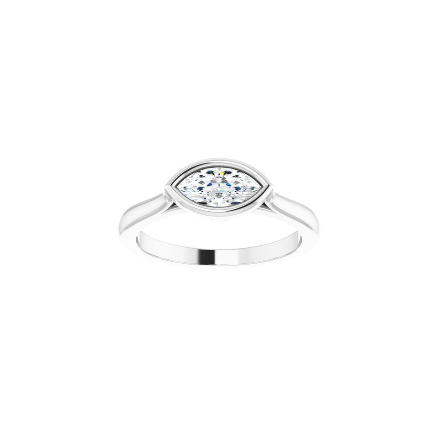 Marquise Bezel-Set Hidden Halo-Style Engagement Ring Semi-Mount - gallery - Series 123979
