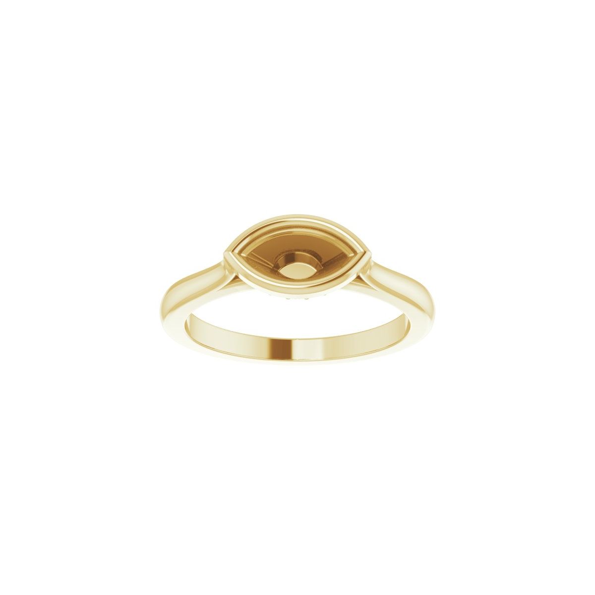 Marquise Bezel-Set Hidden Halo-Style Engagement Ring Semi-Mount - gallery - Series 123979