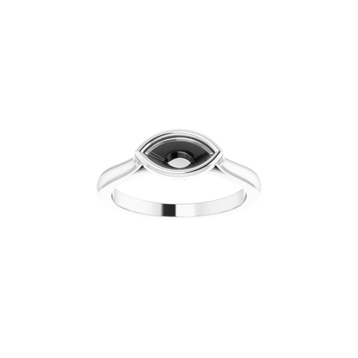 Marquise Bezel-Set Hidden Halo-Style Engagement Ring Semi-Mount - gallery - Series 123979