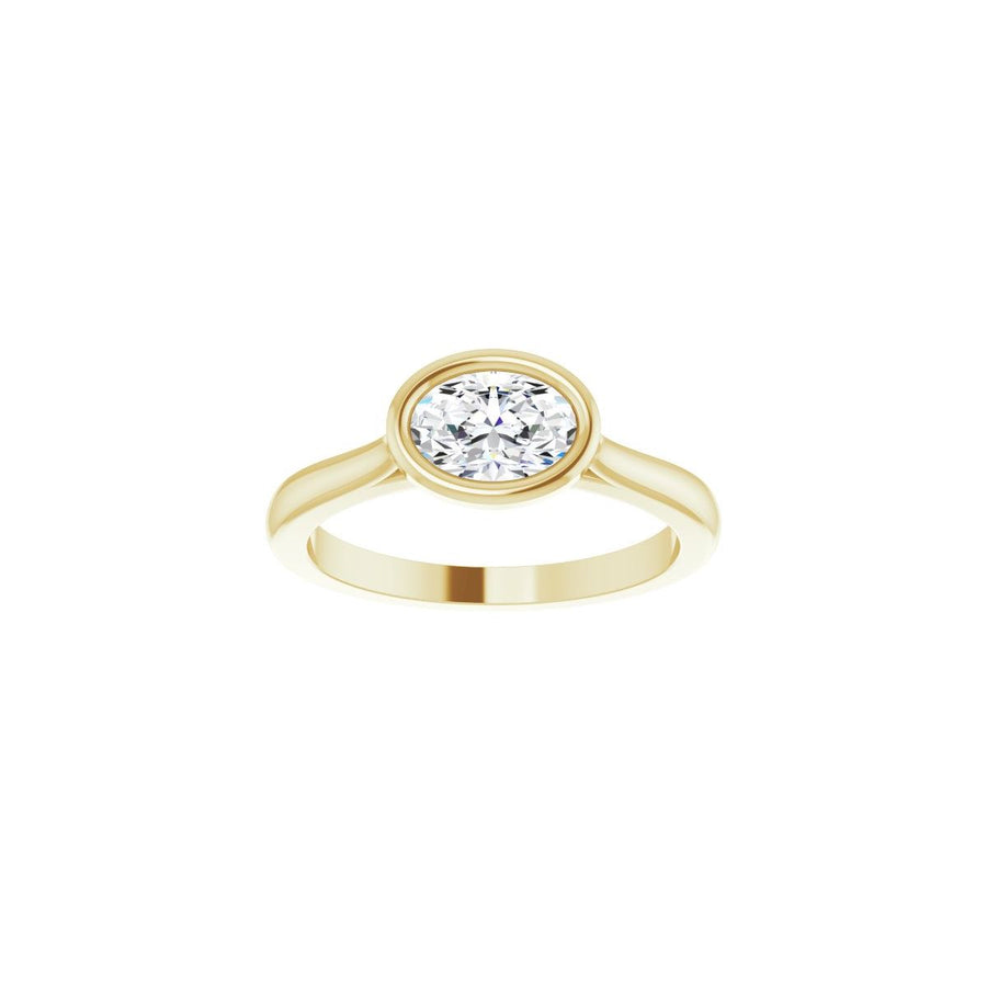 Oval Bezel-Set Hidden Halo-Style Engagement Ring Semi-Mount - gallery - Series 123979